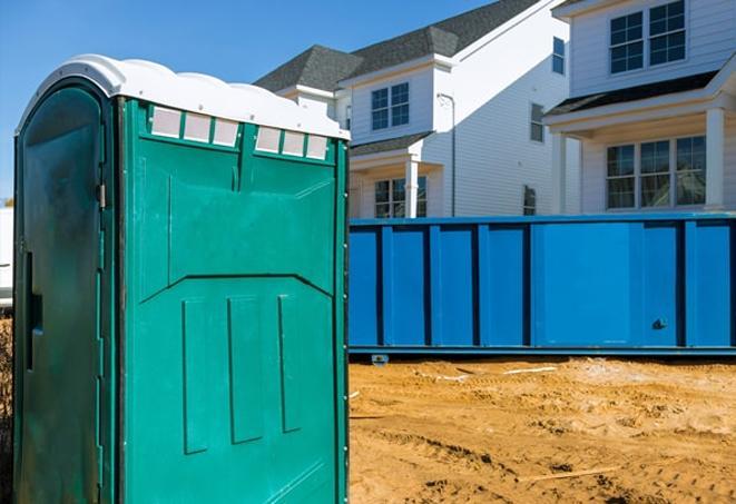 construction site necessities a cluster of porta potties providing relief for workers